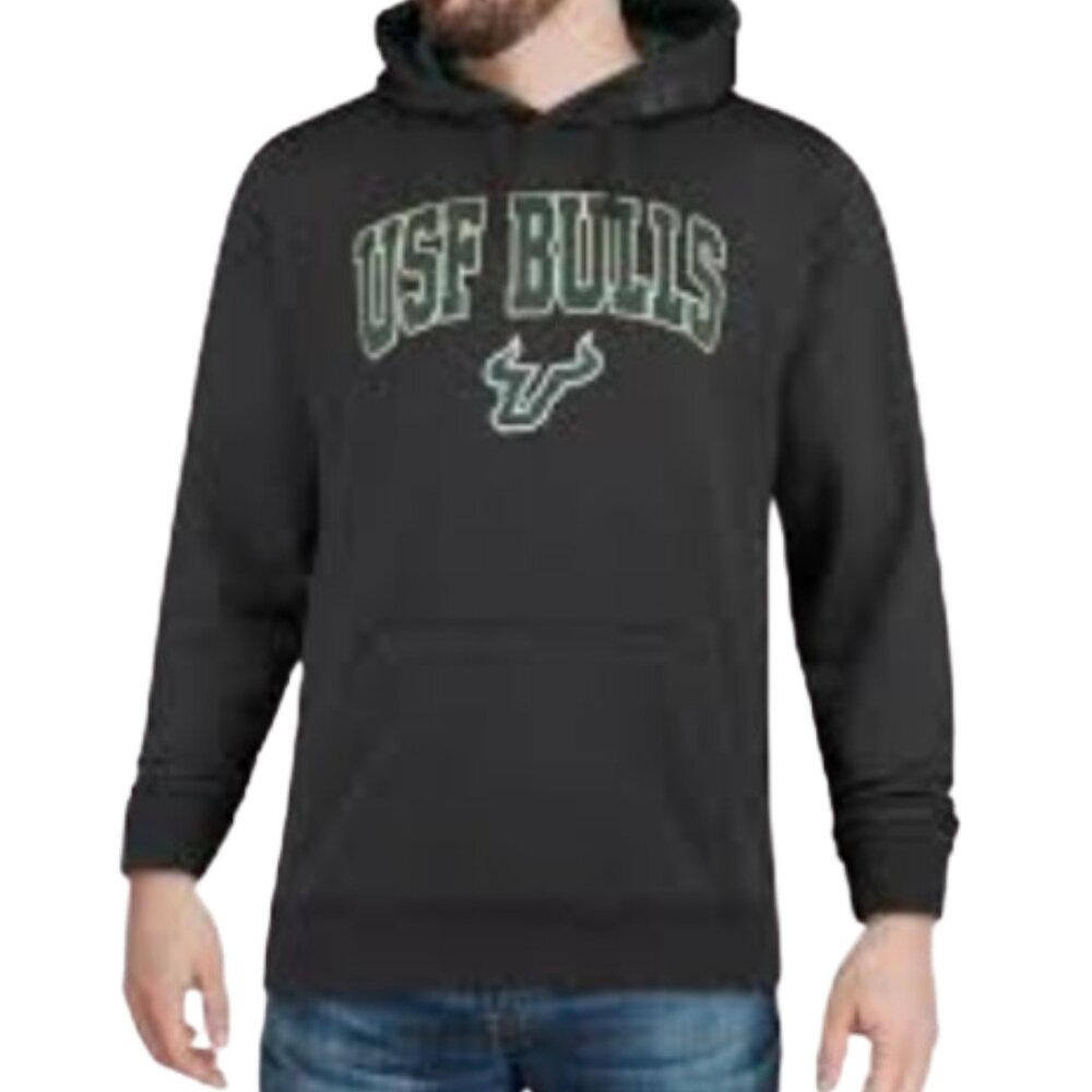 USF Bulls Hoodie NWT Sweatshirt Kangaroo Pockets Gray w Logo Pullover, sz Medium